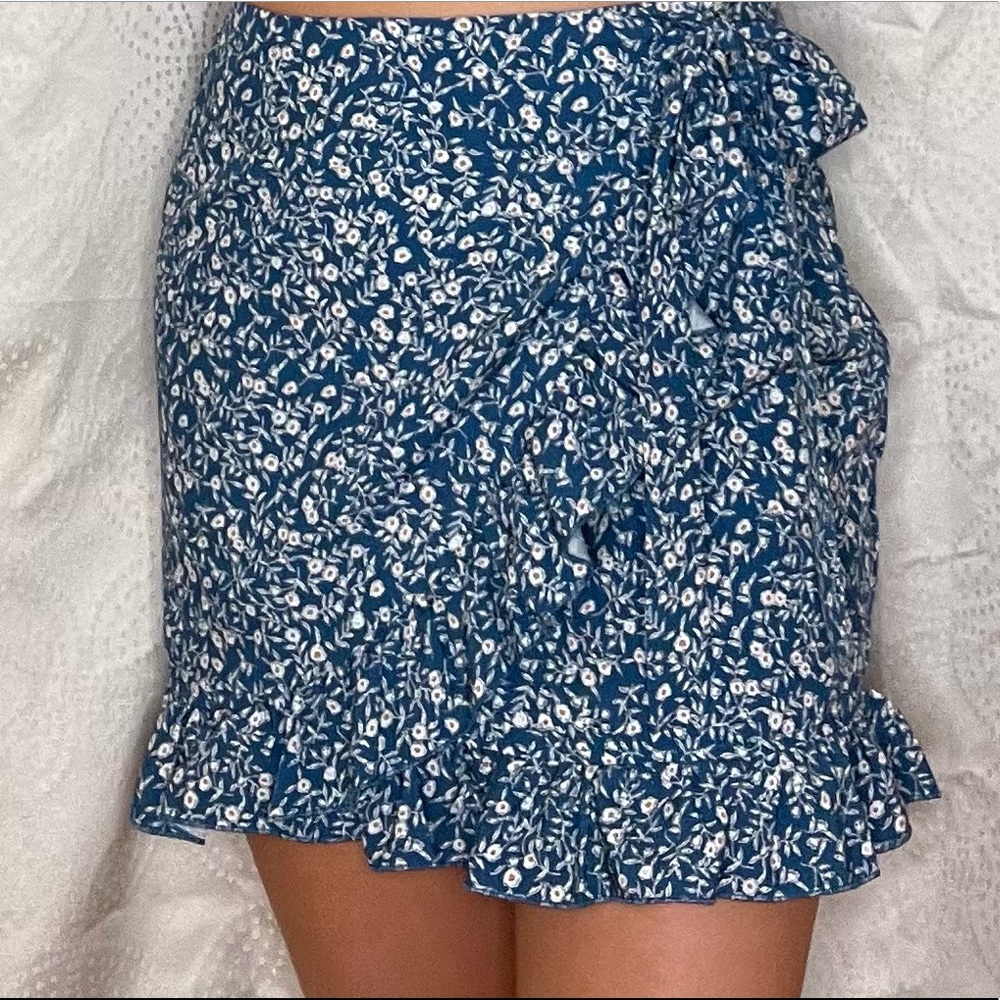 Blue skirt with white flowers!